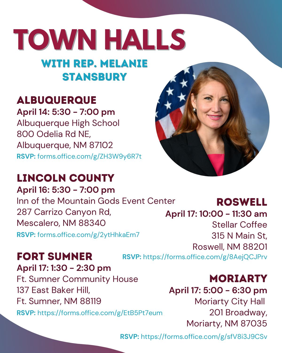 TOWN HALLS WITH REP. MELANIE STANSBURY image